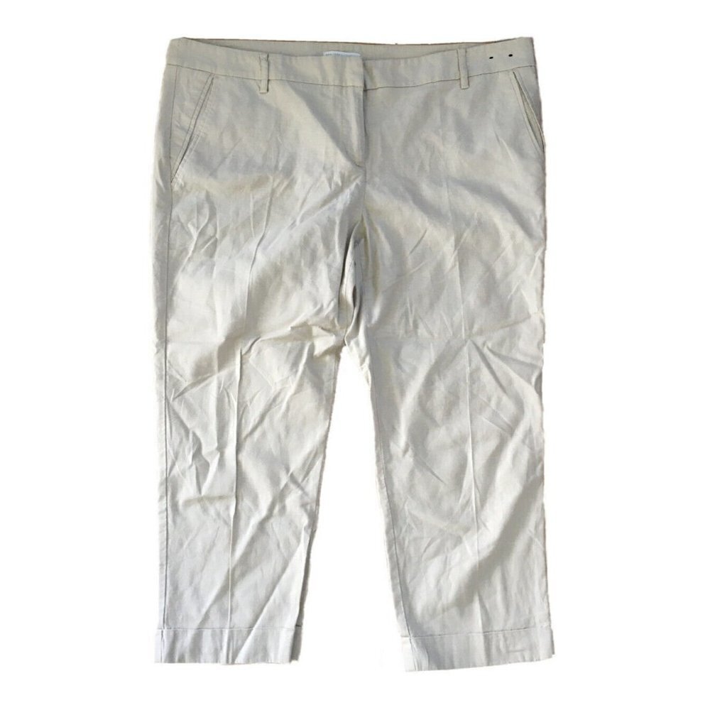 New York & Company Stretch Light Tan Cuffed Capri Pants Size 12